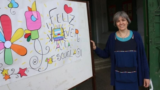 foto de la profesora de primaria Ana María Stelman, nominada a premio UNESCO 2021