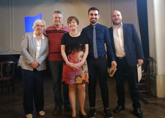 De derecha a izquierda: Dra Nilda Fink, Dr.Reinaldo Pis Diez, Dra.María Cristina Añon; Dr Cristian Villa Perez y Dr. Javier Lamarra