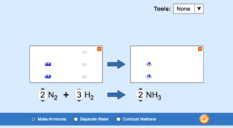captura de pantalla de simulador online de balanceo de ecuaciones