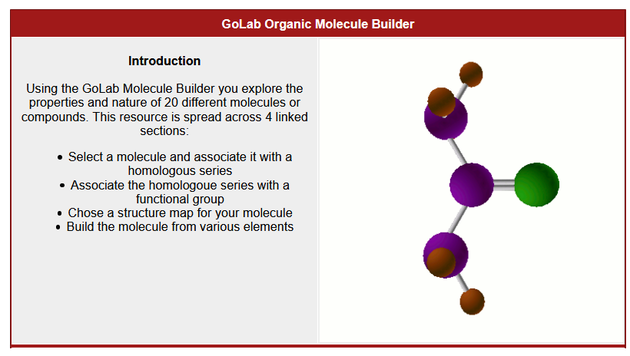  Captura de pantalla de app para visualizar moléculas orgánicas 