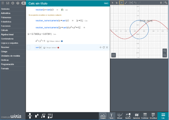 captura de pantalla del entorno de trabajo del programa Calc Me