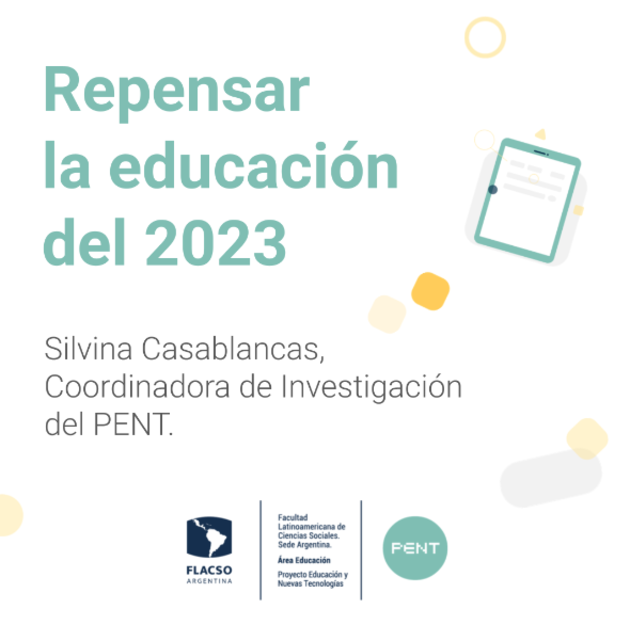 Banner de la charla "Repensar la educación" 2023