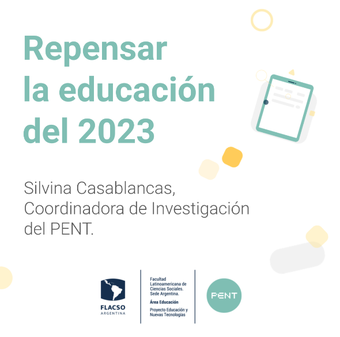 Banner de la charla "Repensar la educación" 2023