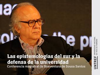 Flyer de difusión: Conferencia sociólogo Boaventura de Sousa Santos