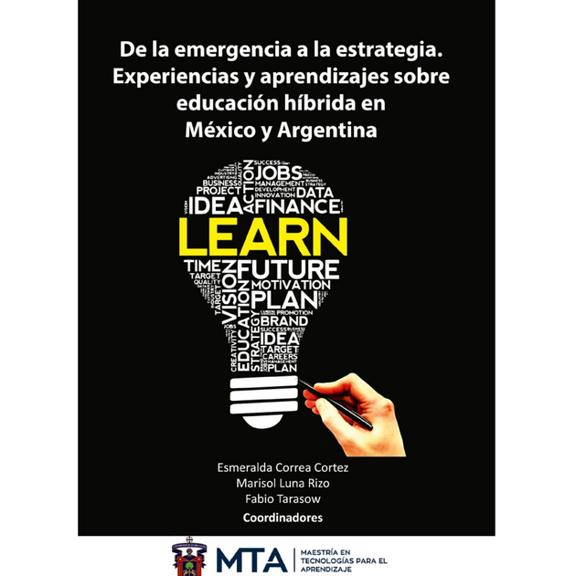 Tapa del libro “De la emergencia a la estrategia. Experiencias y aprendizajes sobre educación híbrida en México y Argentina” 