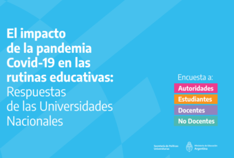 Portada del informce: El impacto de la pandemia Covid-19 en las rutinas educativas: Respuestas de las Universidades Nacionales. 