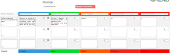 Captura de pantalla de web "erubrica" de elaboración de rúbricas online