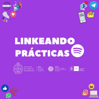 portada del podcast "linkeando prácticas"