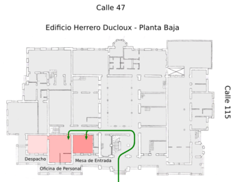 Mapa | Ubicación Mesa de Entradas, Oficina de Personal y Despacho