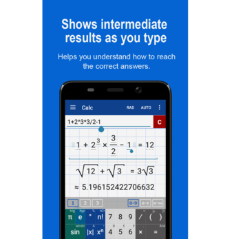 captura de pantalla de aplicación móvul mathlab