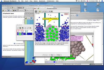 captura de pantalla del programa. se ven varias pantallas de trabajo de simuladores