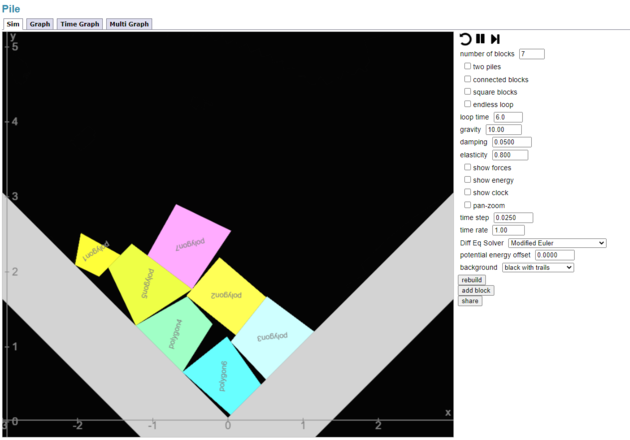 Captura de pantalla del simulador "my Physics Lab"