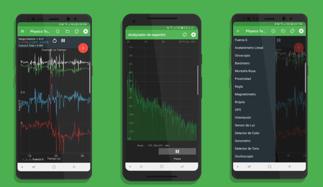 capturas de pantalla de aplicación Physic toolbox para celulares