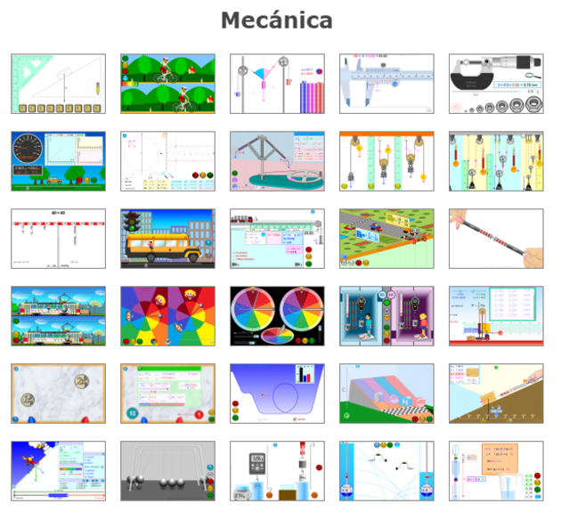 Captura de pantalla de simulaciones del sitio web Physics Animations