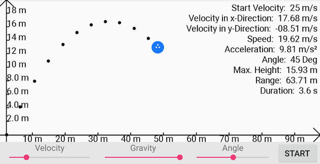 captura de pantalla de aplicación "physics app"