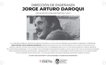 Placa homenaje a Jorge Arturo Daroqui