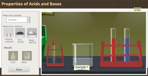 captura de pantalla de laboratorio virtual de ácido-base