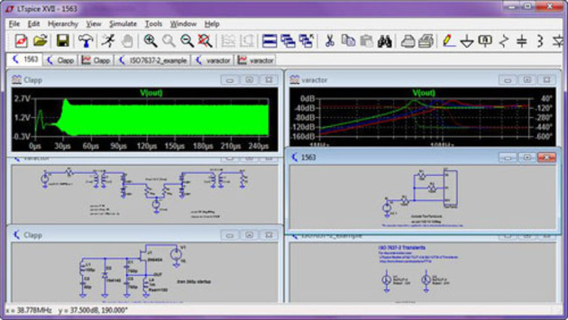 Captura de pantalla de software LTspice