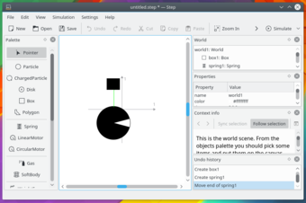 Captura de pantalla de Step, simulador de física interactivo