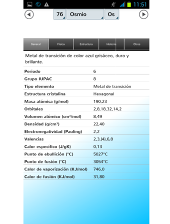 Captura de pantalla de app "suite química"